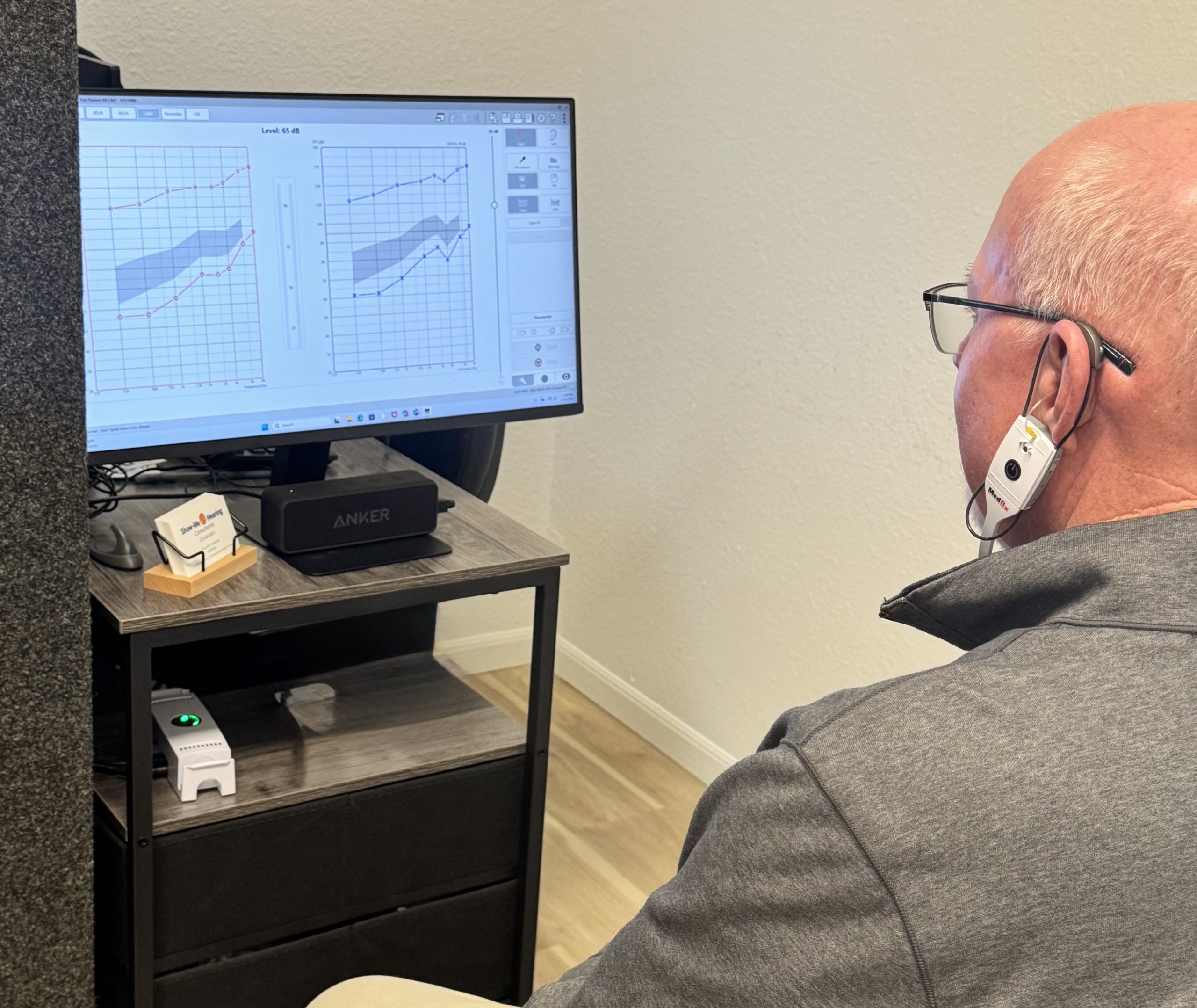 Real Ear Measurement being performed at Show-Me Hearing Consultants